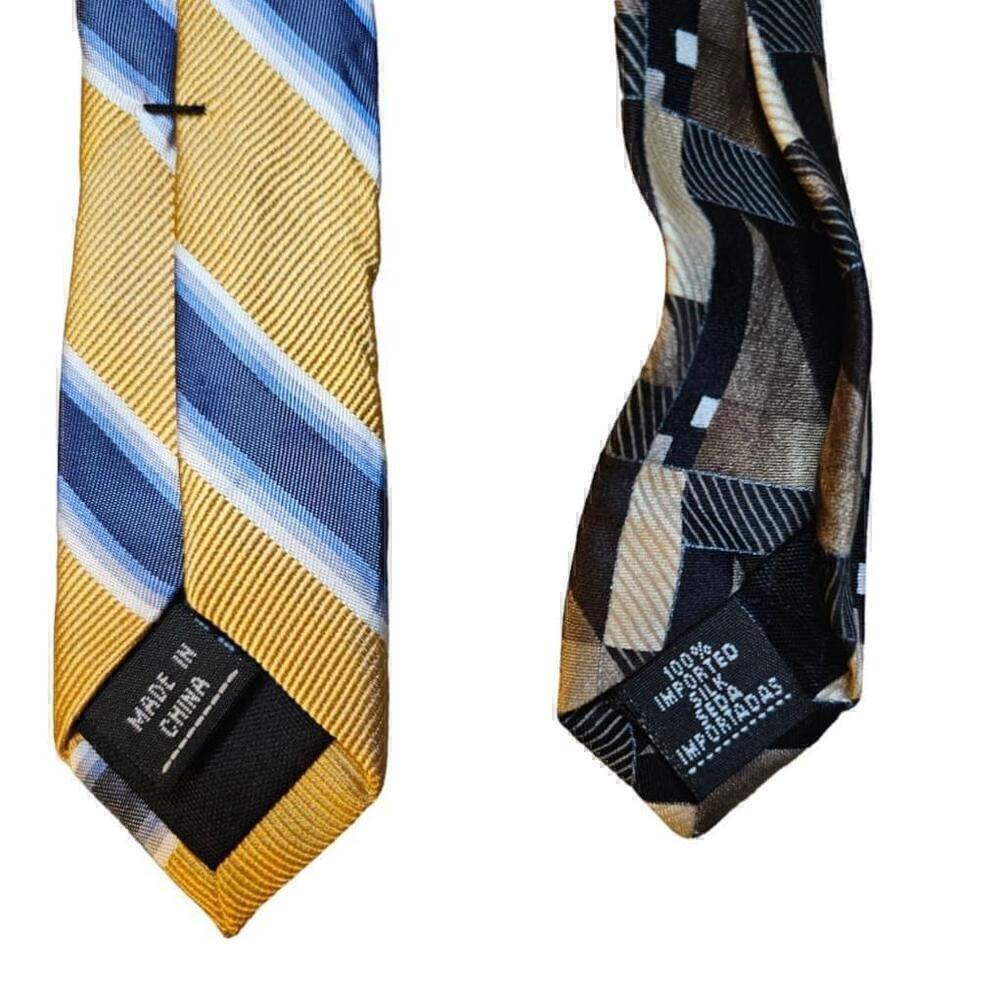 Men's Arrow and Merona Ties - Brown and Gold Striped - Picture 3 of 3